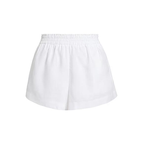 [Reformation] White Mila 100% Linen Pull-On Elastic Waist Shorts NWT Size XL - Picture 2 of 12